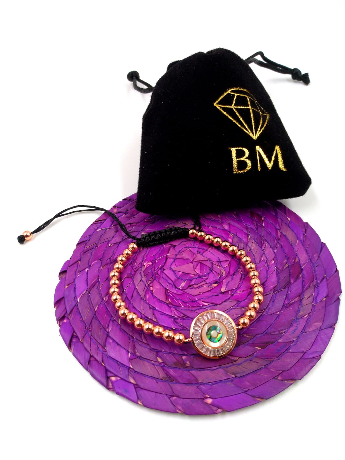 Pulsera Bijoux Marquise Ojo Turco Verde Chapa Oro 18k