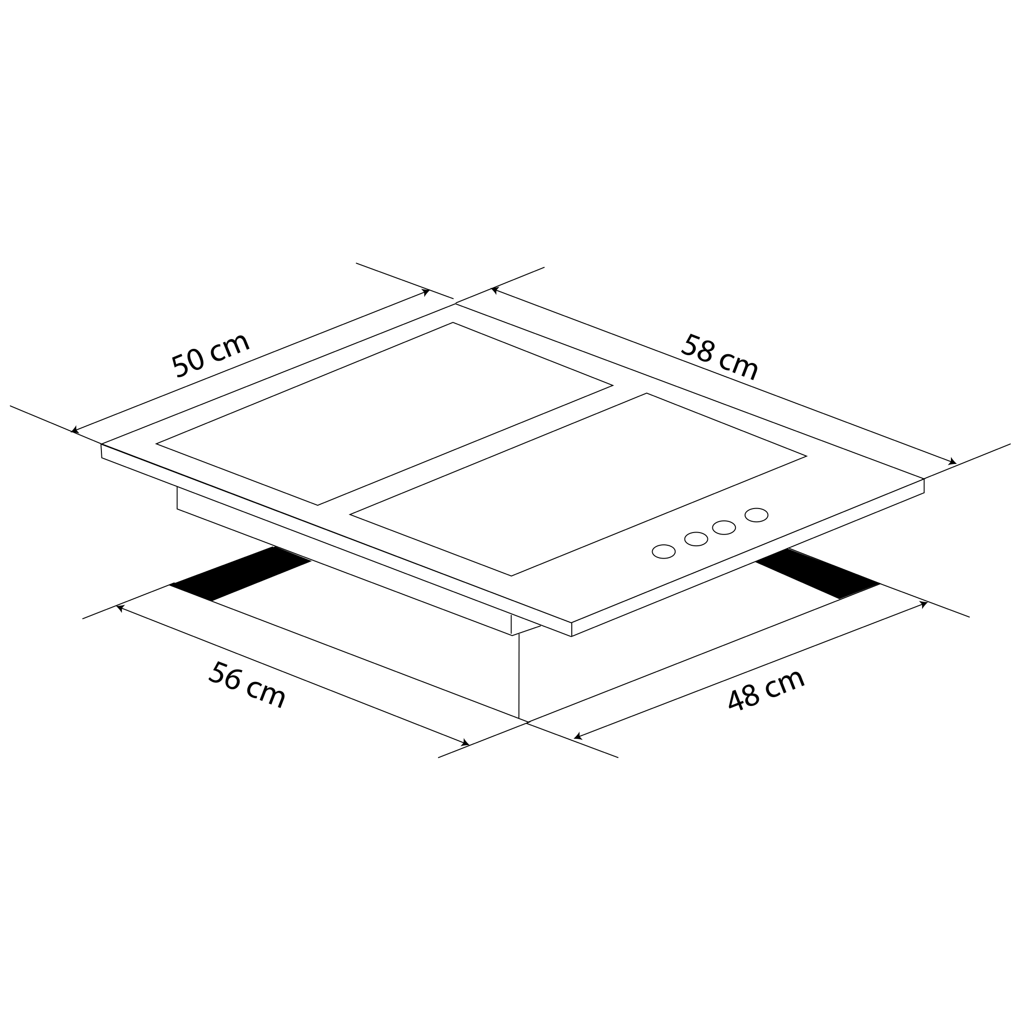 Parrilla A Gas Empotrable Eb 4 Quemadores Acero Eb-460