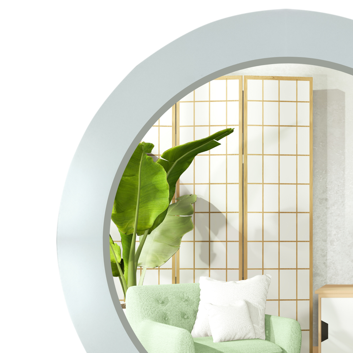 Espejo decorativo para pared elaborado en madera de mdf blanco