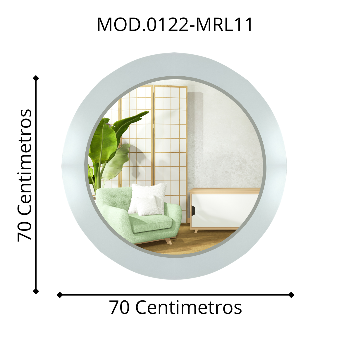 Espejo decorativo para pared elaborado en madera de mdf blanco