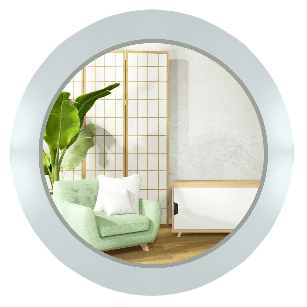 Espejo decorativo para pared elaborado en madera de mdf blanco