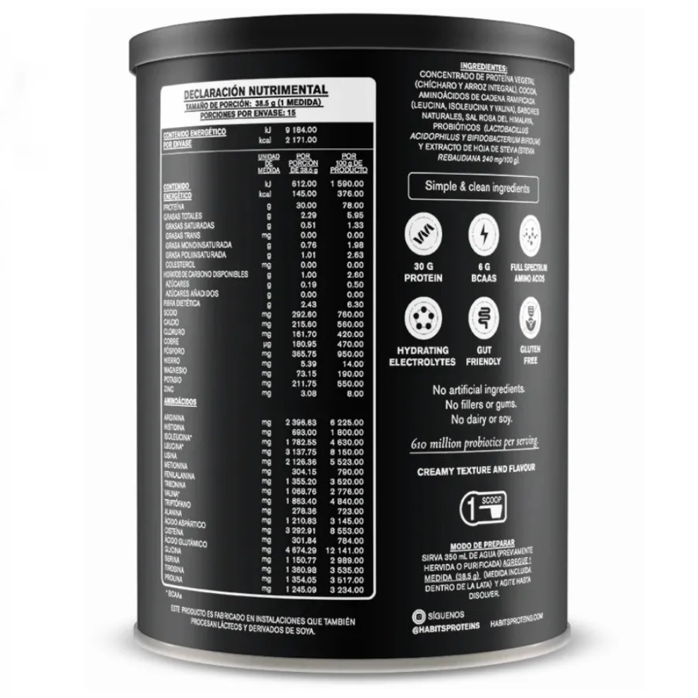 Proteína Cacao High Performance Habits 578 g piezas