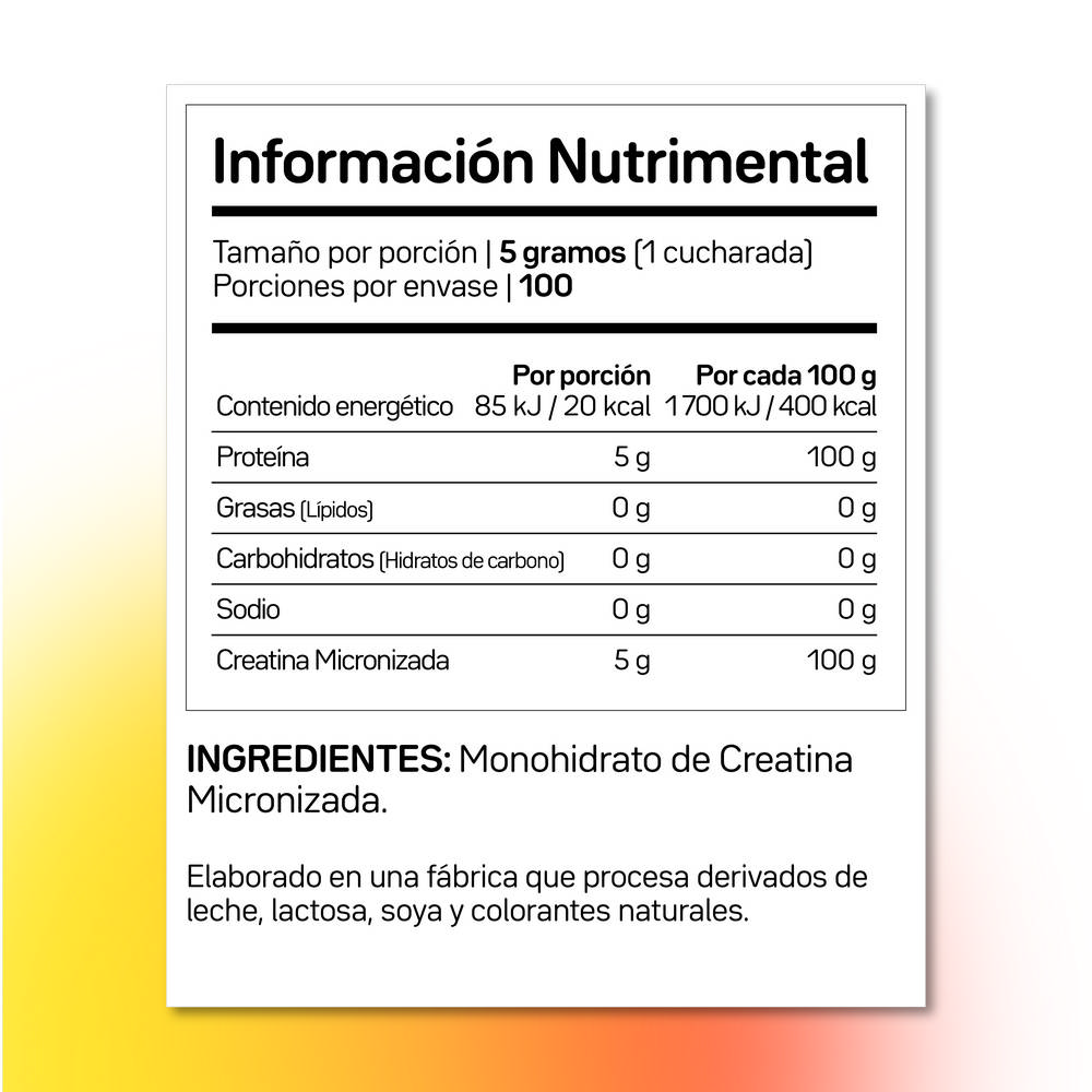 Creatina Primetech 500 g 100 serv 5 g c/u