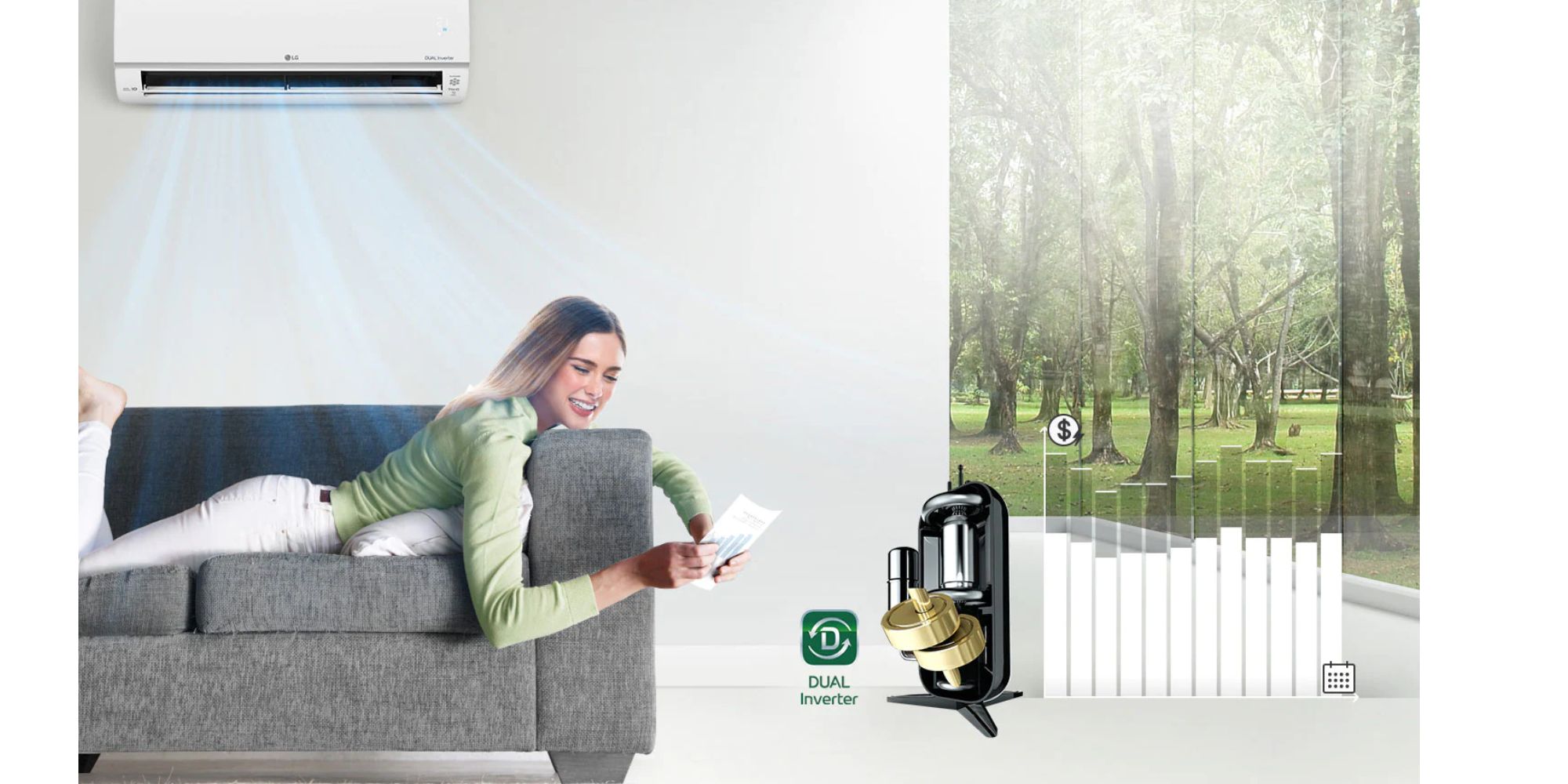Aire Acondicionado 17000 Btus Dual Inverter Marca LG