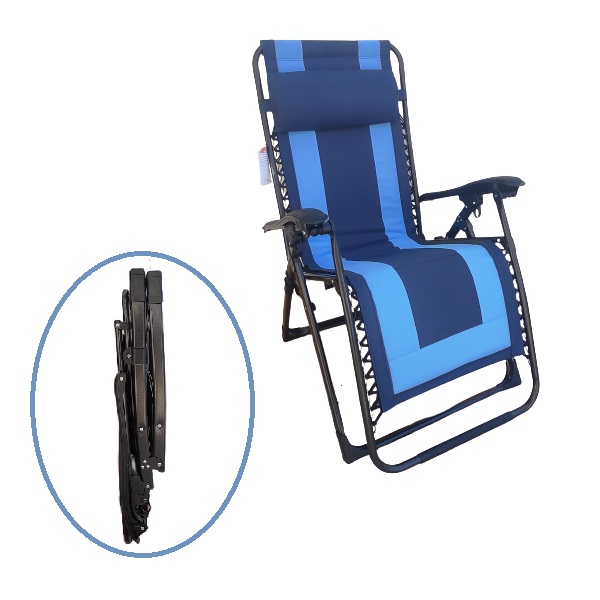 Silla Camastro XL Reclinable y Plegable de Gravedad Cero para Exterior Jardin Playa Alberca Zero Gravity