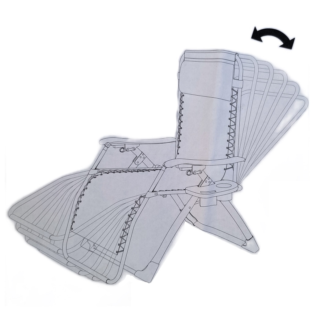 Silla Camastro XL Reclinable y Plegable de Gravedad Cero para Exterior Jardin Playa Alberca Zero Gravity