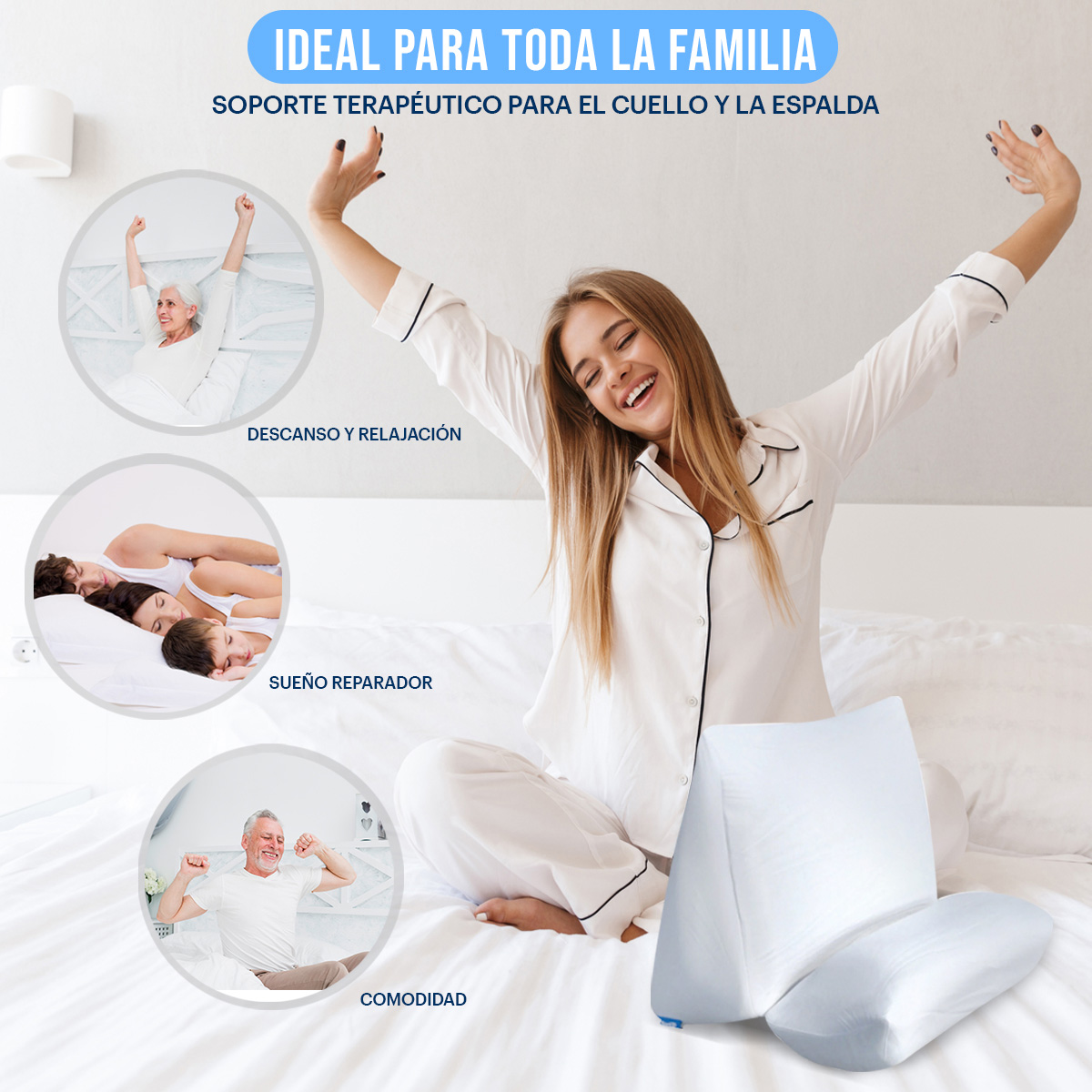 Almohada Multiusos Descanso 10 En 1 Flip Pillow Contour, Lo Necesito