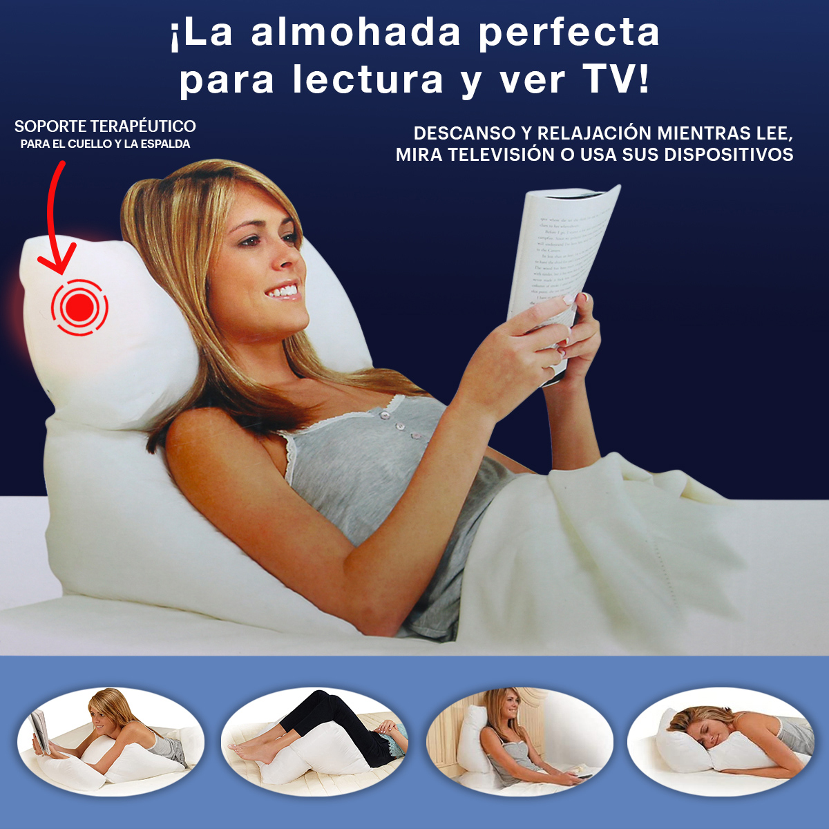 Almohada Multiusos Descanso 10 En 1 Flip Pillow Contour, Lo Necesito