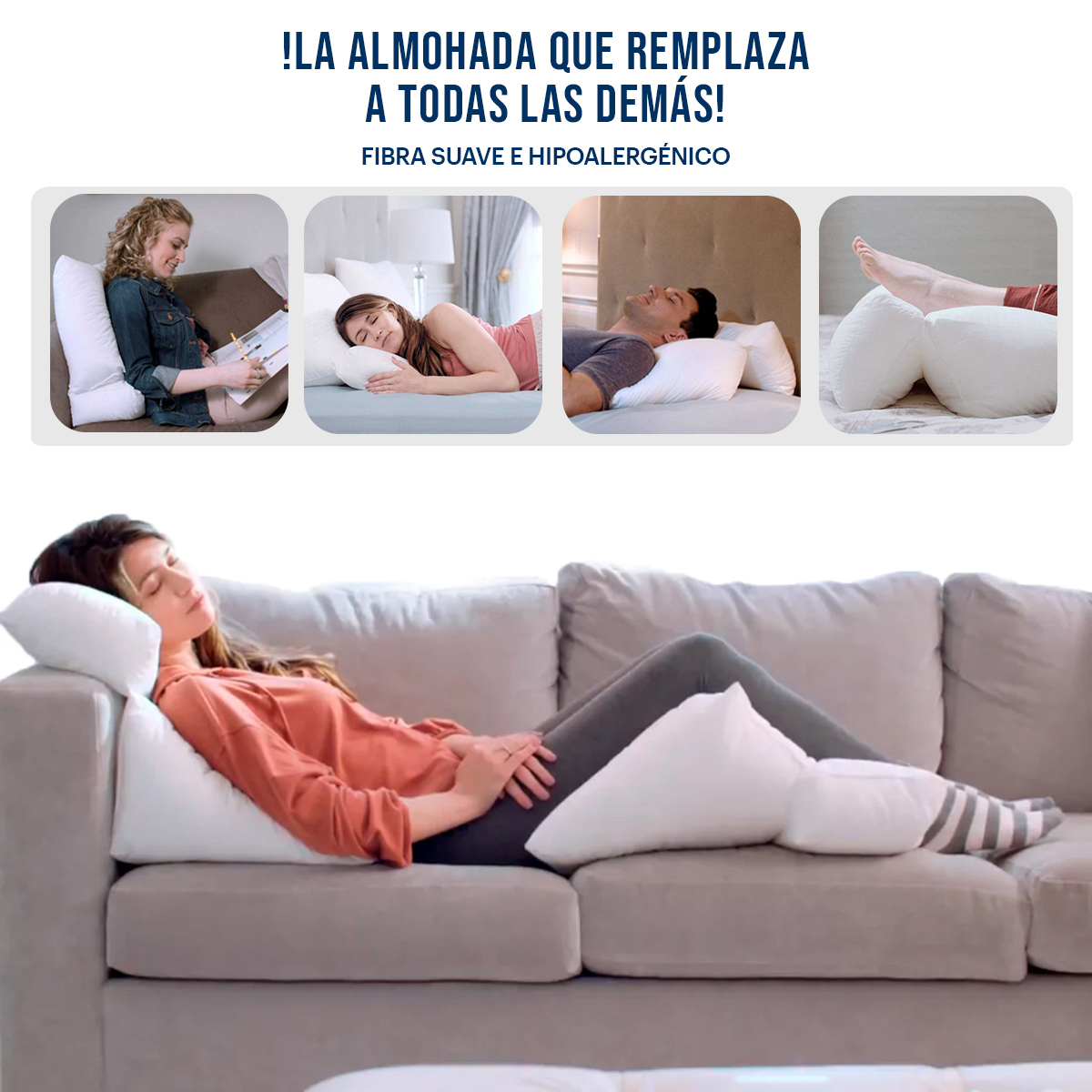 Almohada Multiusos Descanso 10 En 1 Flip Pillow Contour, Lo Necesito