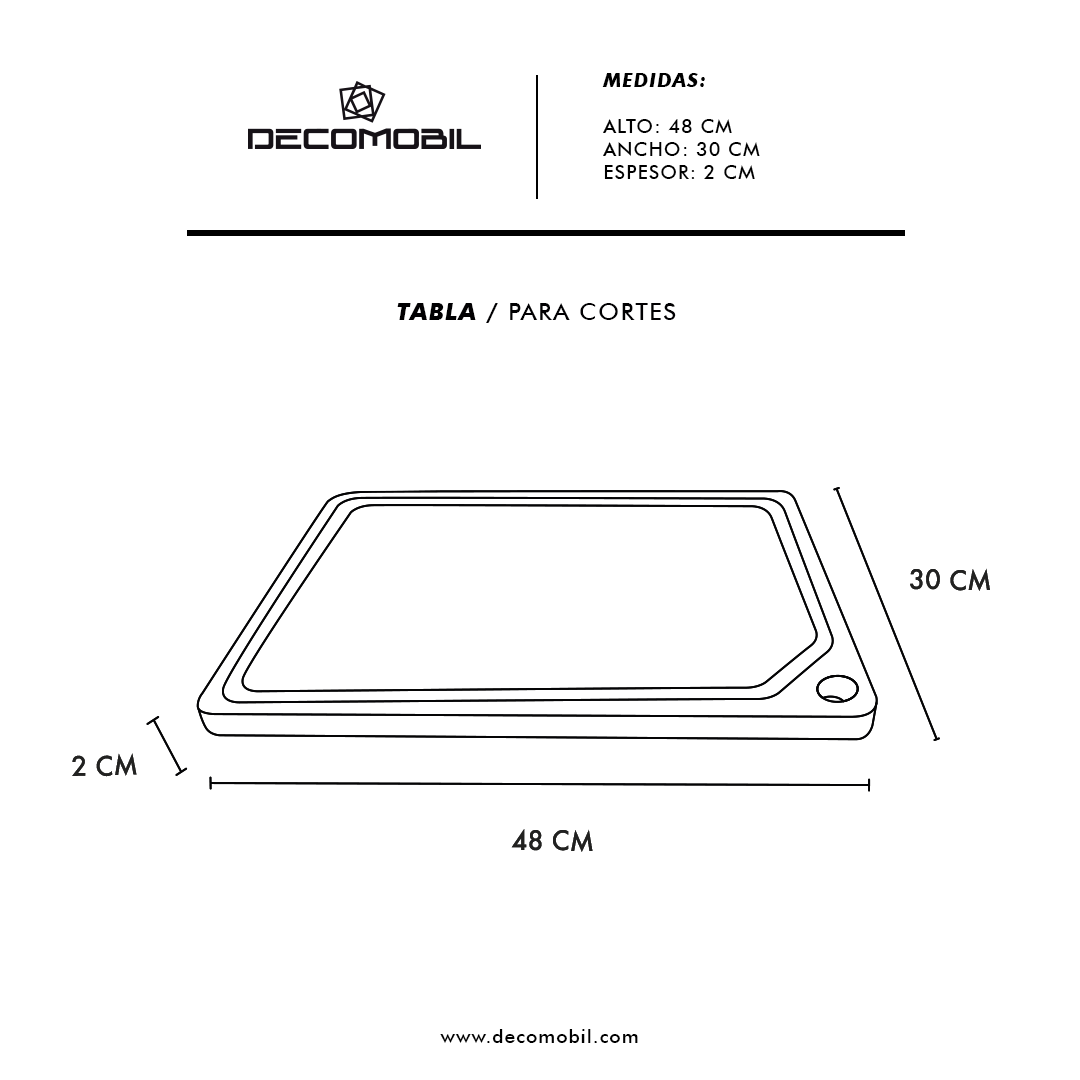 Tabla para picar y servir alimentos Parota - maquilas de corte y