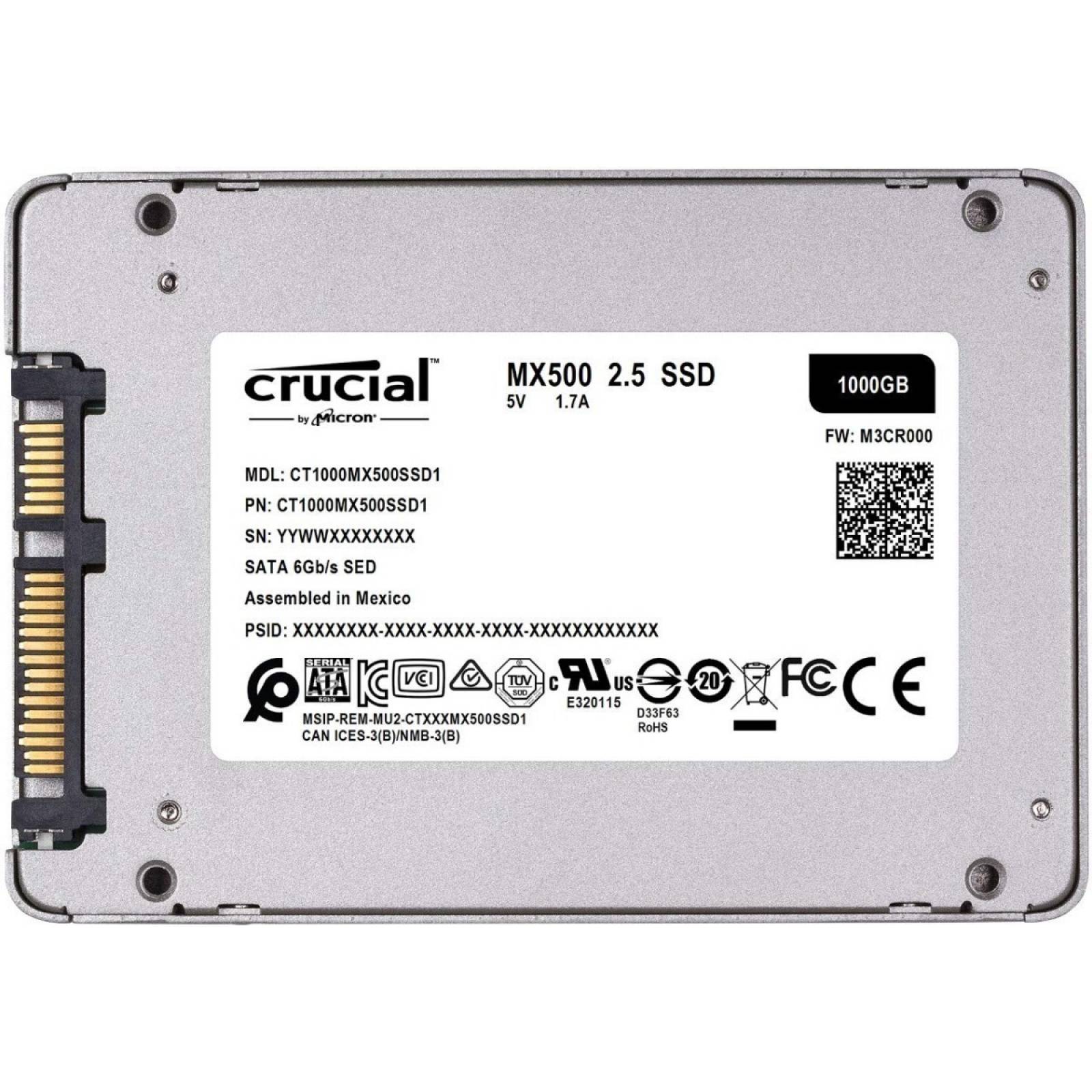 Disco Sólido SSD Interno Crucial CT1000MX500SSD1 1TB 2.5" 560/510 MB/s