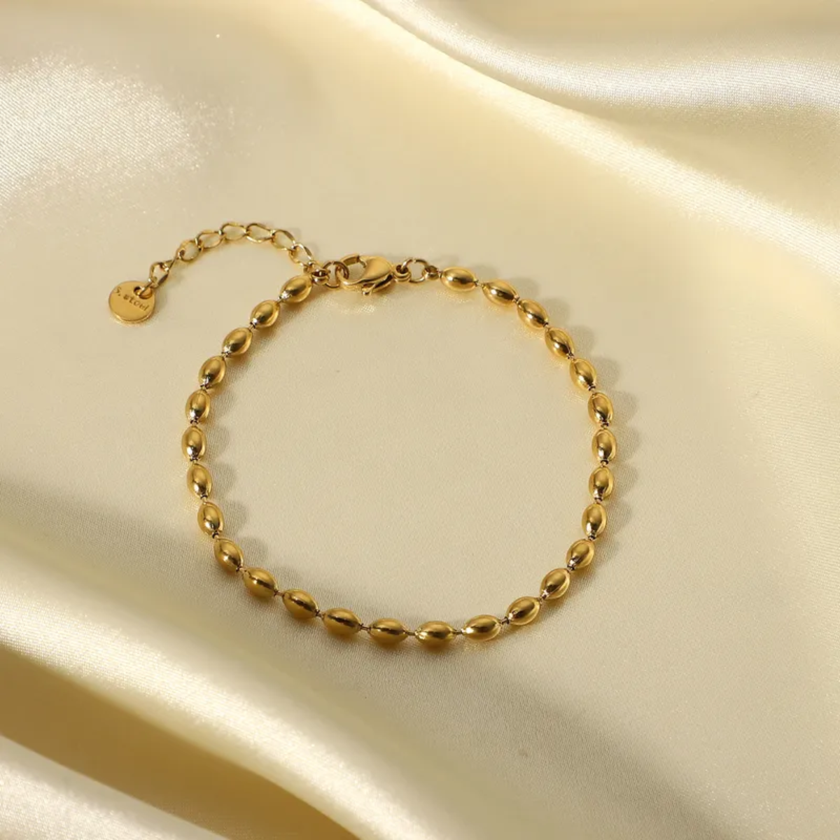 Pulsera Dorada Acero Inoxidable Moda Mujer