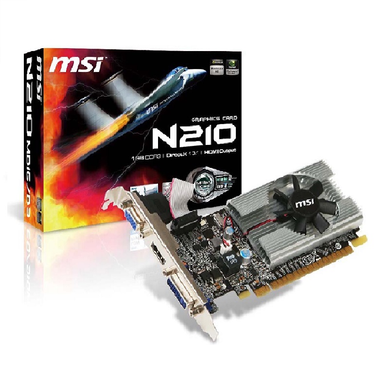 Tarjeta de Video MSI N210-MD1G/D3, NVIDIA, GPU 210, GDDR3-SDRAM, 64 bit