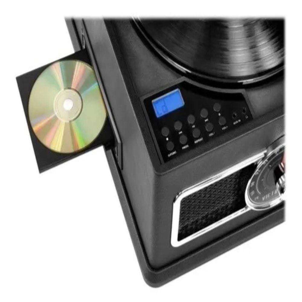 Tornamesa Bluetooth Victrola 5 en 1 Mod. VTA-800B Negro Nuevo
