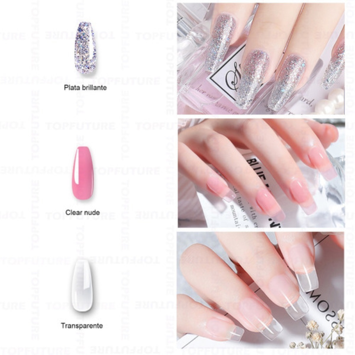 Kit Uñas Polygel, Tips y Lampara Led Geles  02