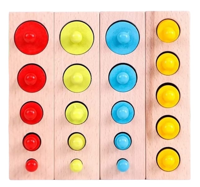 Juego De Cilindros Decrecientes Montessori  24 Pcs
