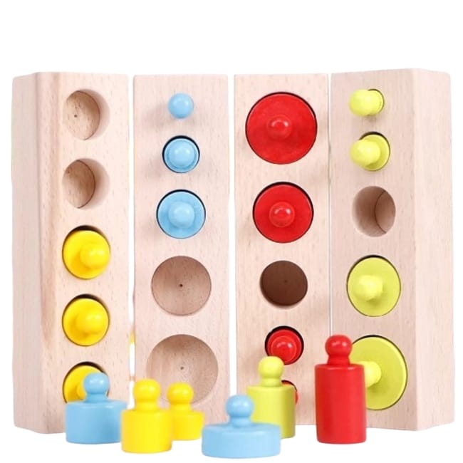 Juego De Cilindros Decrecientes Montessori  24 Pcs