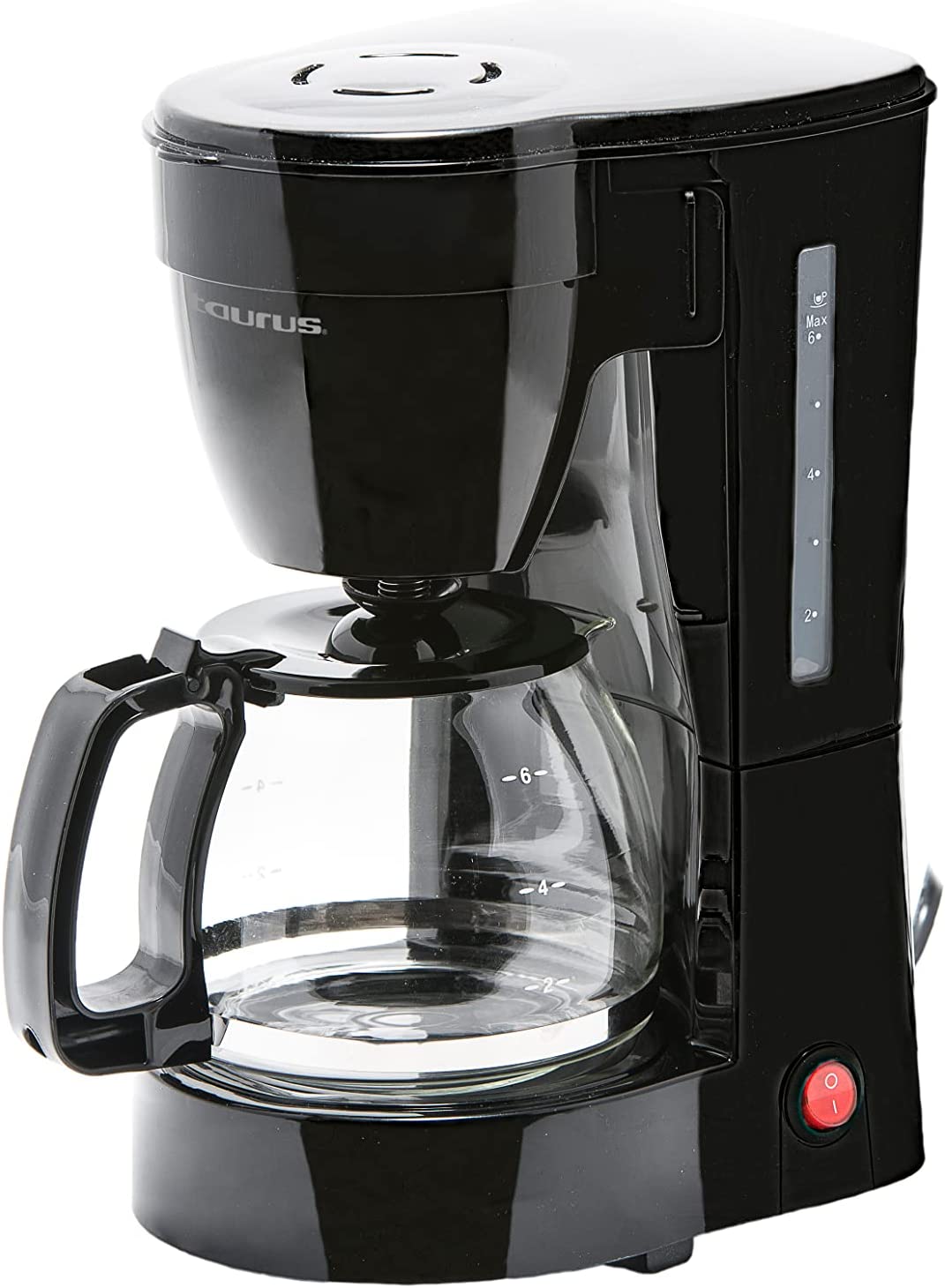Cafetera 6 Tazas Automática Jarra De Vidrio Negro Taurus