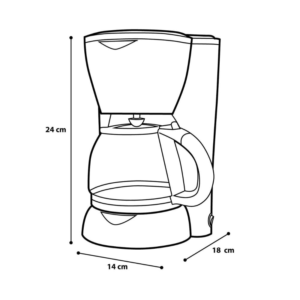 Cafetera 6 Tazas Automática Jarra De Vidrio Negro Taurus