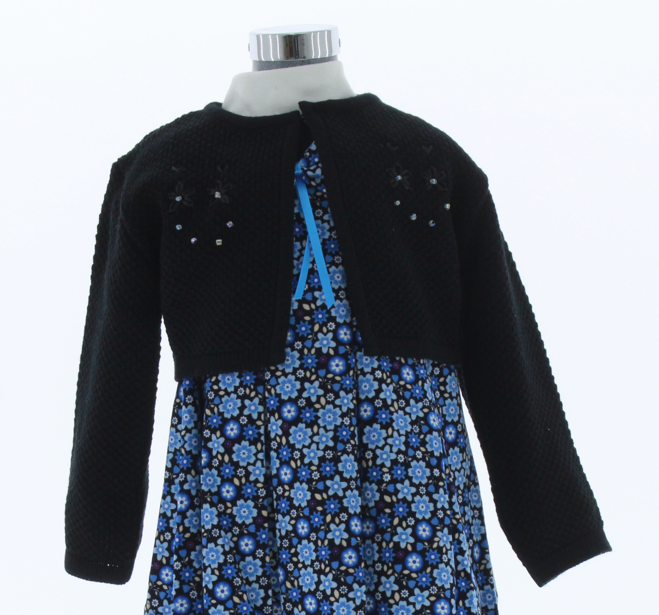 Sueter Niña Bebe Bolero Tejido Negro 3091 0 a 4 Años.