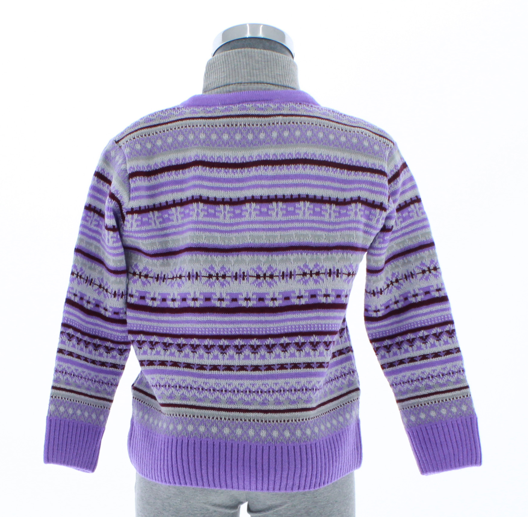 Sueter Niña Tejido Navidad Color Morado 3092 1 a 12 Años.