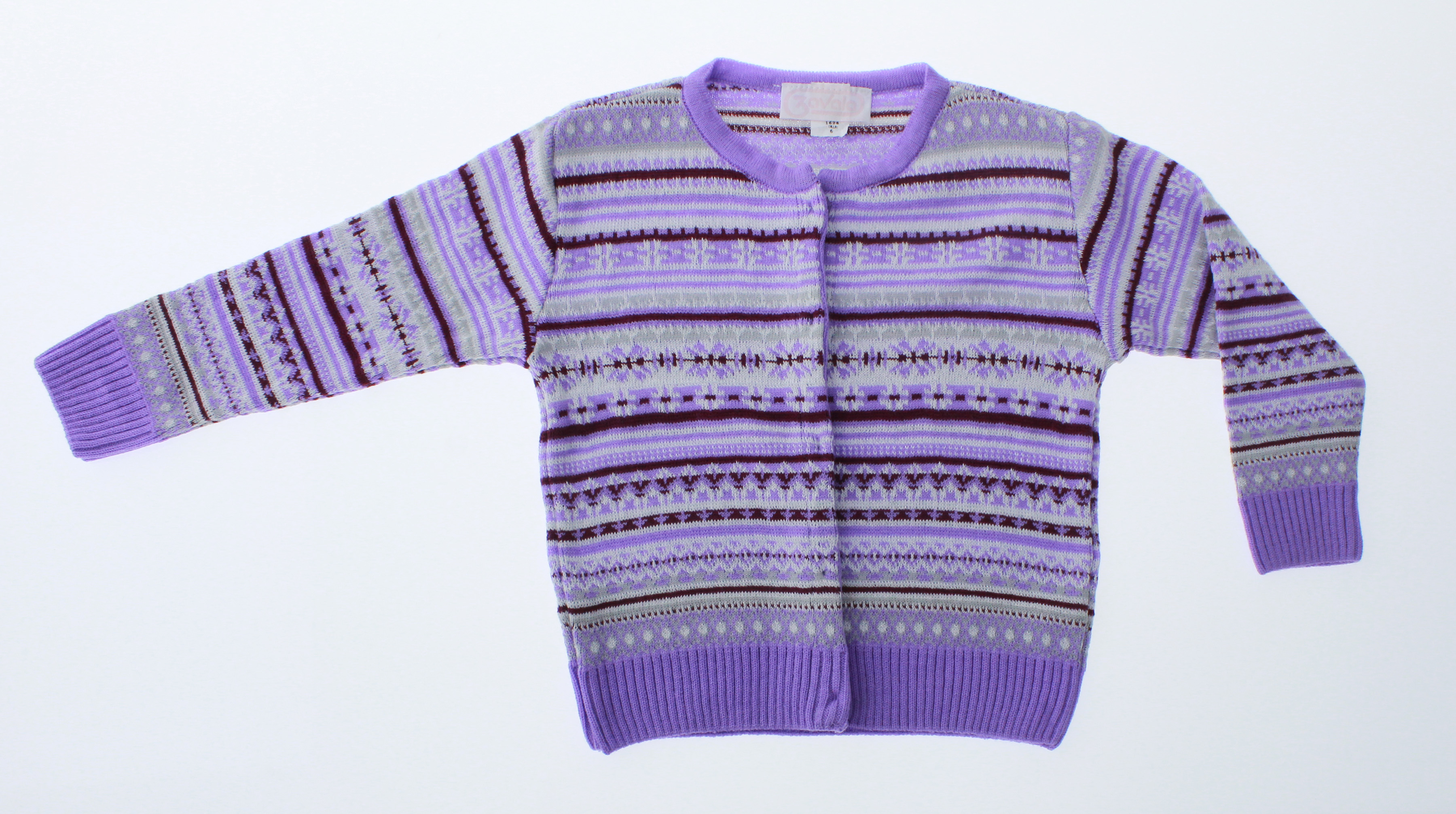 Sueter Niña Tejido Navidad Color Morado 3092 1 a 12 Años.