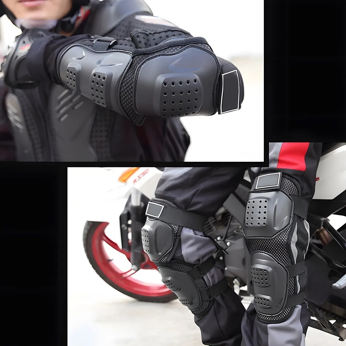 Par De Rodilleras Y Coderas Protección Motociclista Ciclista