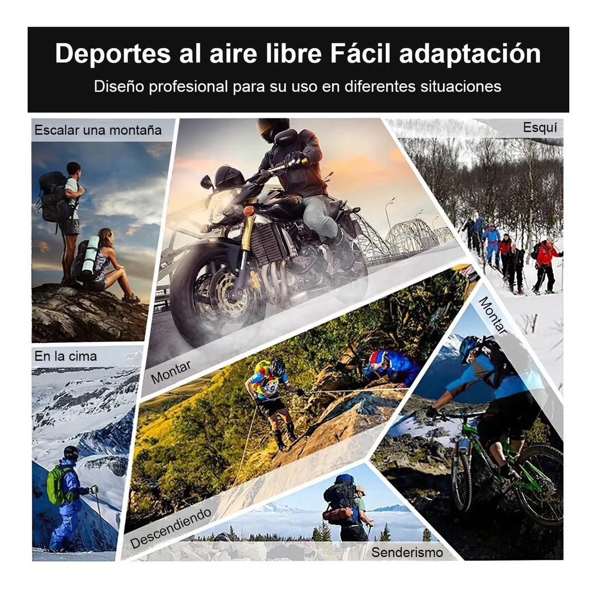 Guantes Moto Motociclista Impermeables Protecciones Táctil Negro L