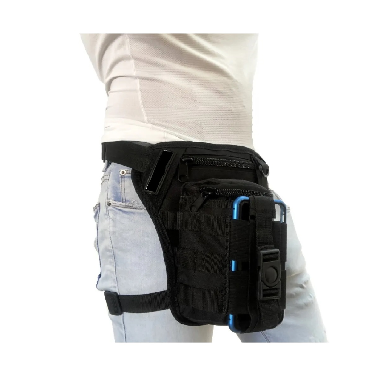 Piernera Tactica Para Celular  Multiusos Negro