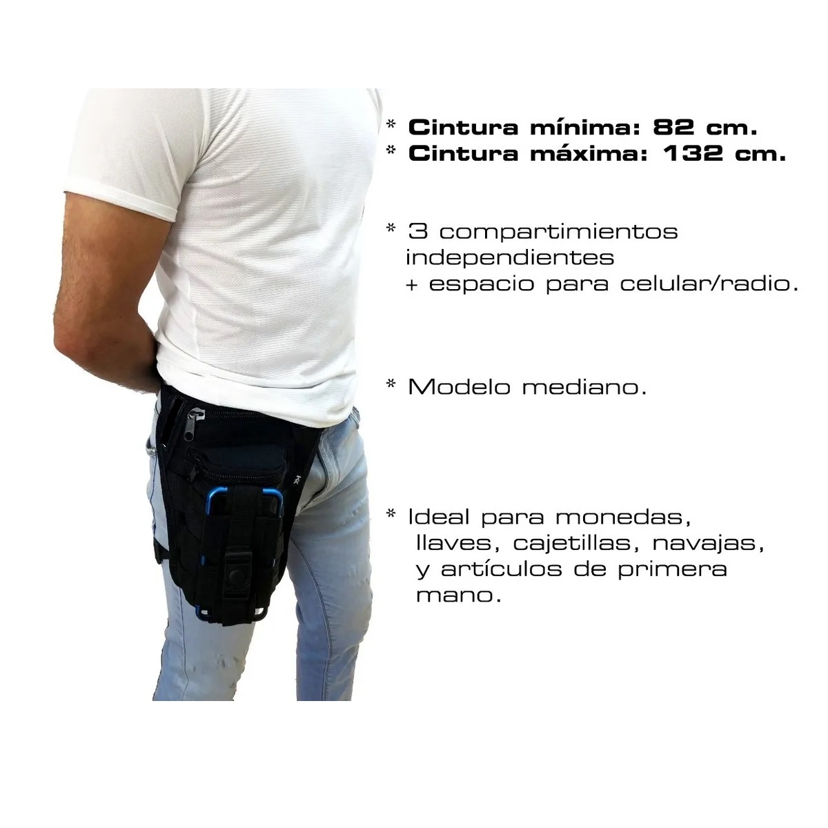 Piernera Tactica Para Celular  Multiusos Negro