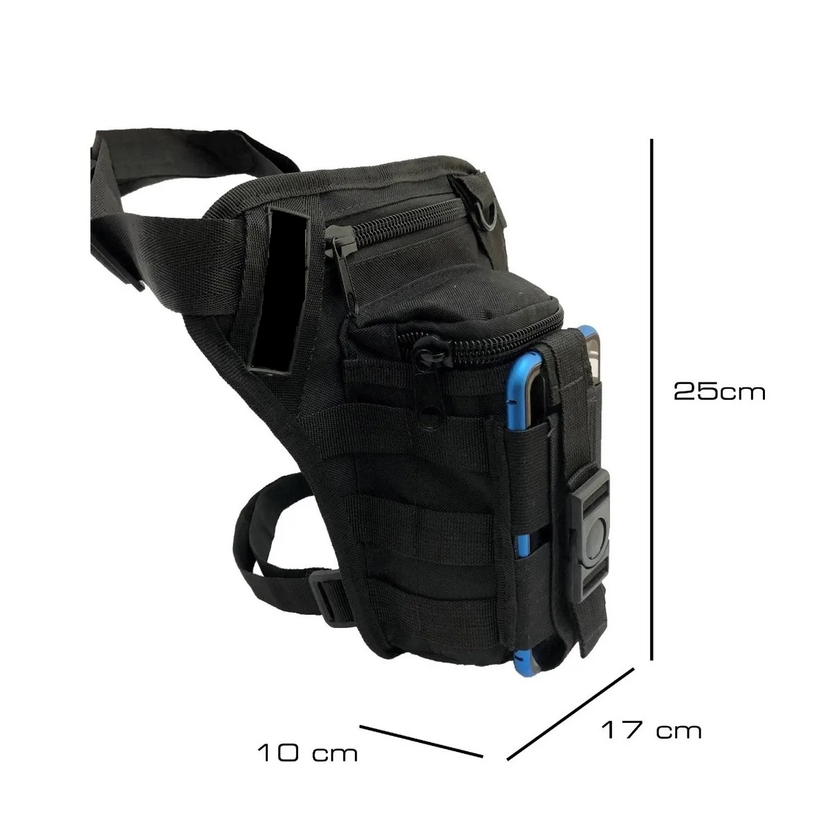 Piernera Tactica Para Celular  Multiusos Negro