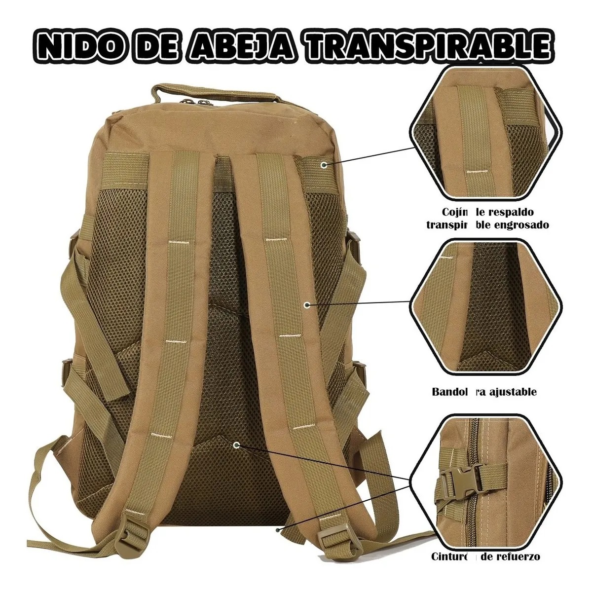 Mochila Táctica Militar Camping Mutiluso Moda 1090# Caqui
