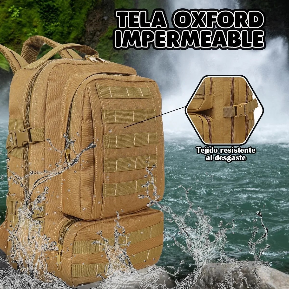 Mochila Táctica Militar Camping Mutiluso Moda 1090# Caqui