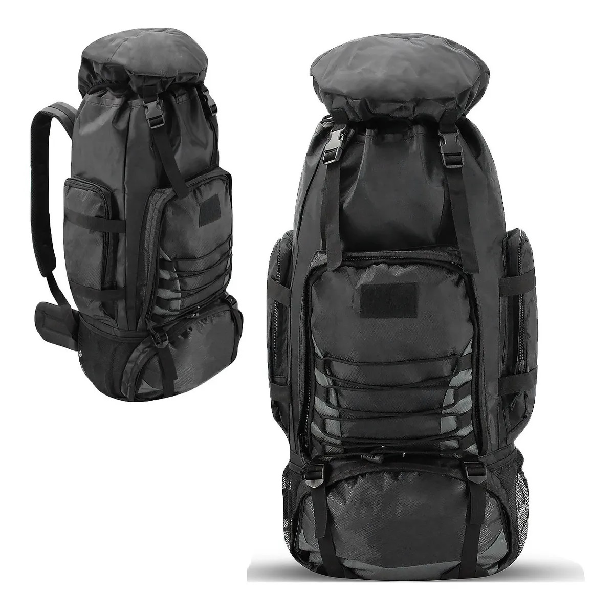 Mochila Impermeable 80l Para Senderismo Montañismo Grande Negro