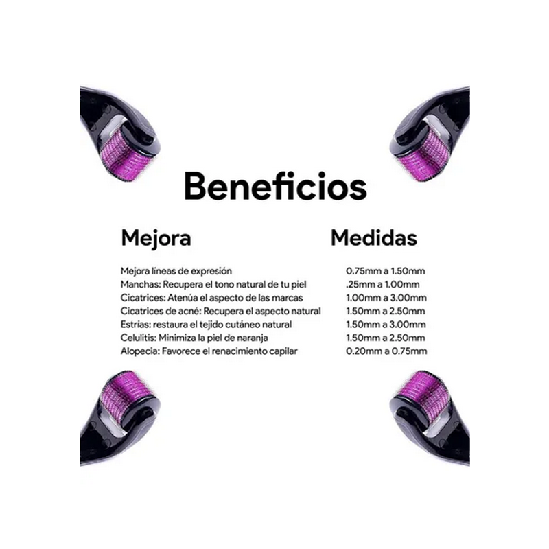 Dermaroller Regenerador Facial Cicatrices Colageno Estrias Rodillo Micropunzante original.