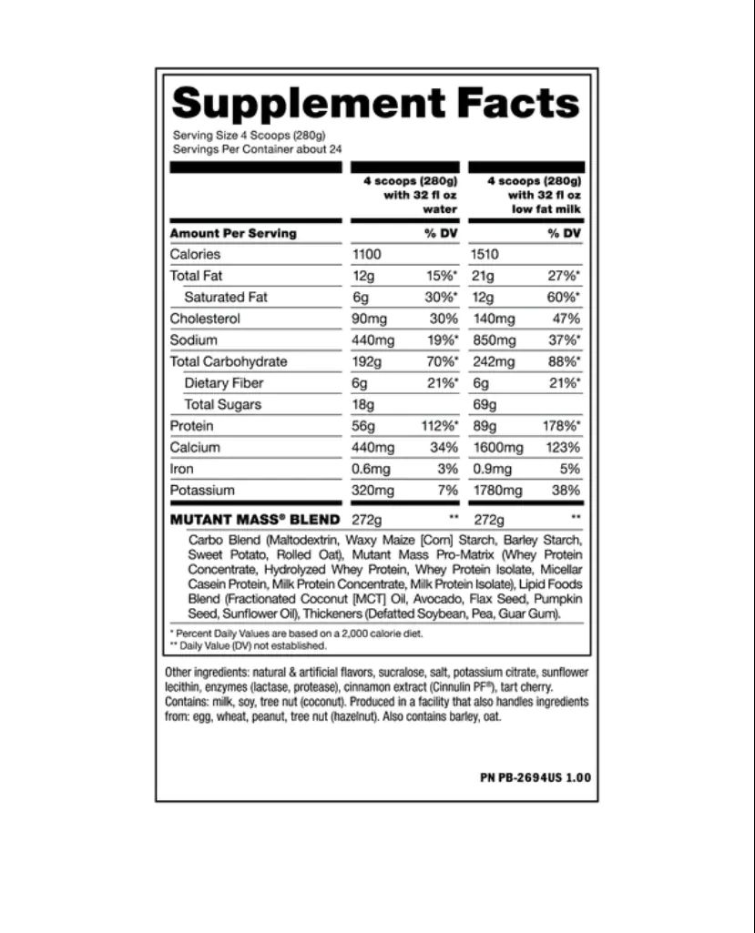 Mass Mutant 15lb (24 serv) sabor triple chocolate