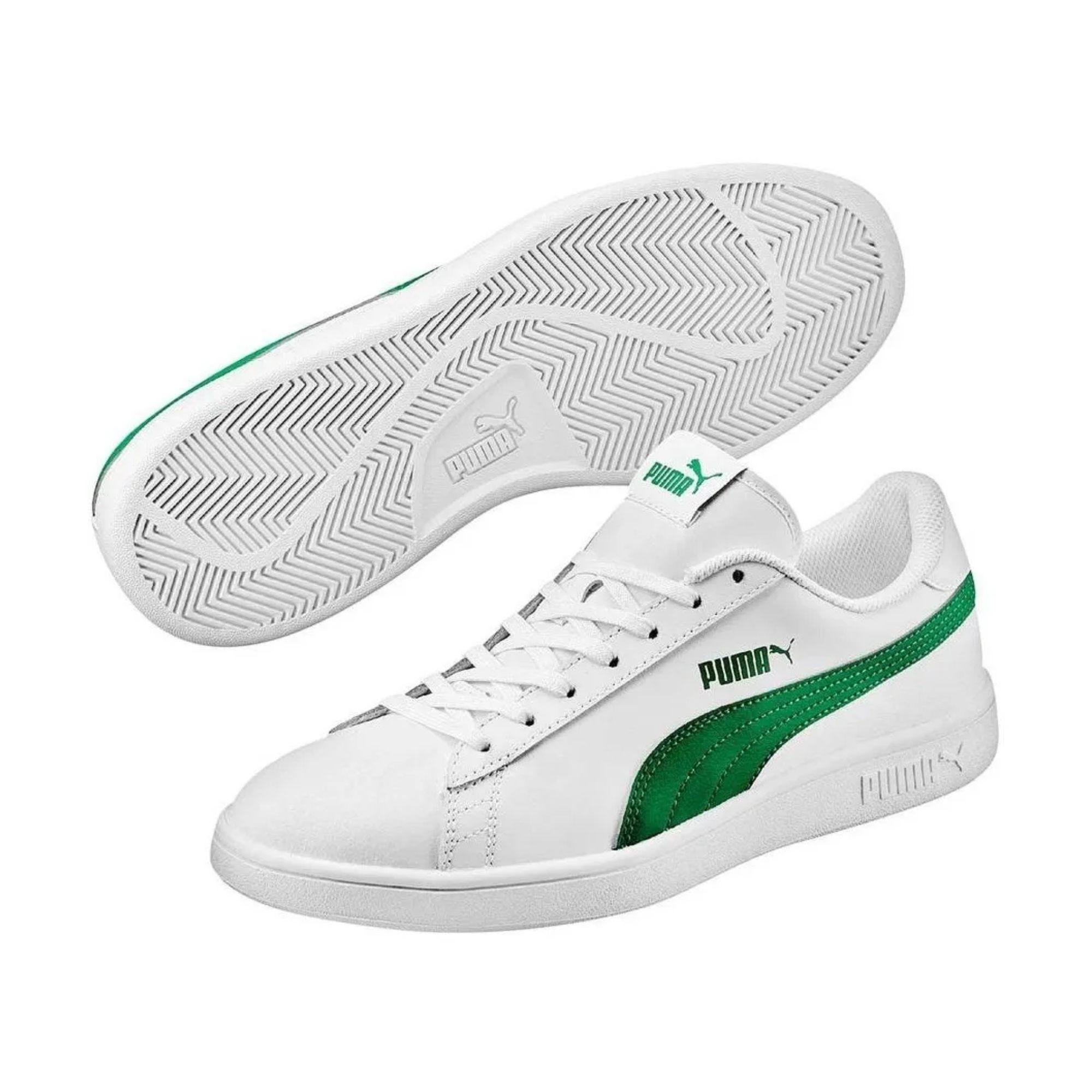 Tenis Puma Smash V2 L Blanco con Verde Hombre Originales 36521503