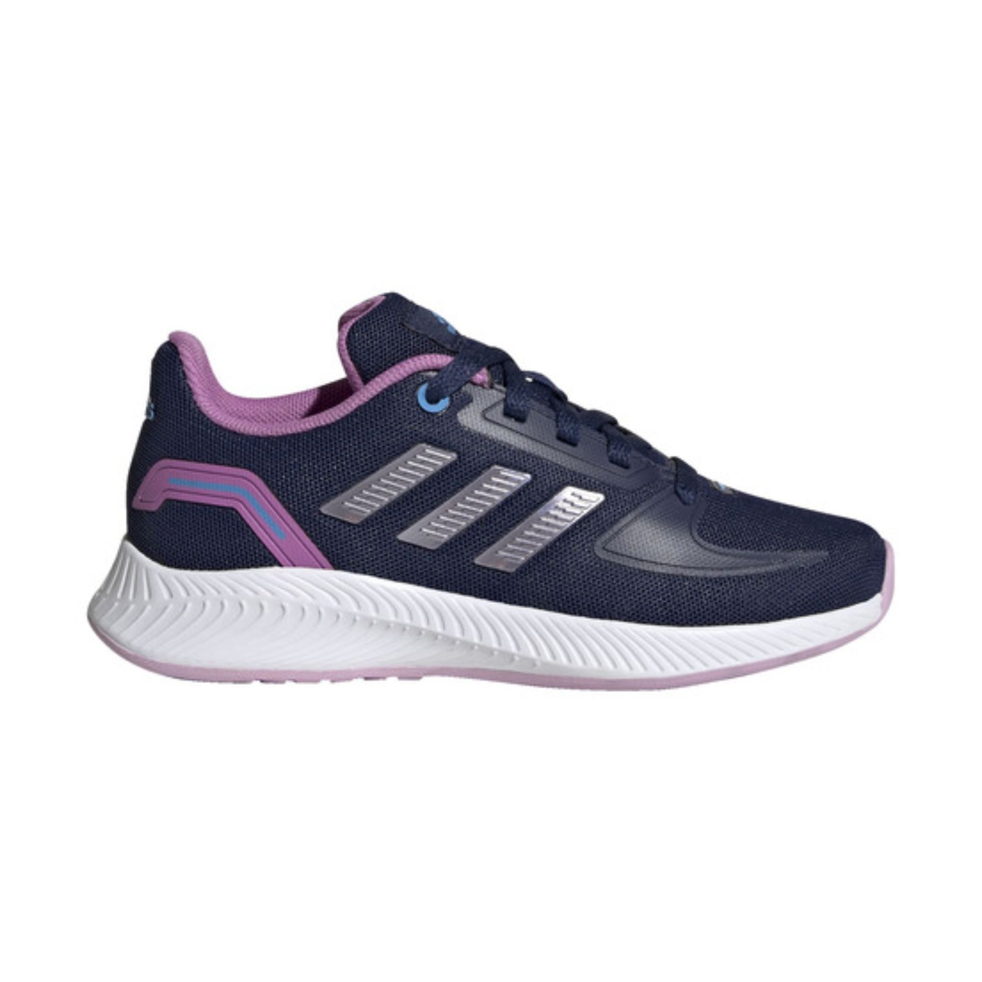 Tenis Adidas Runfalcon 2.0 K Azul Marino con Morado Dama Originales HR1413