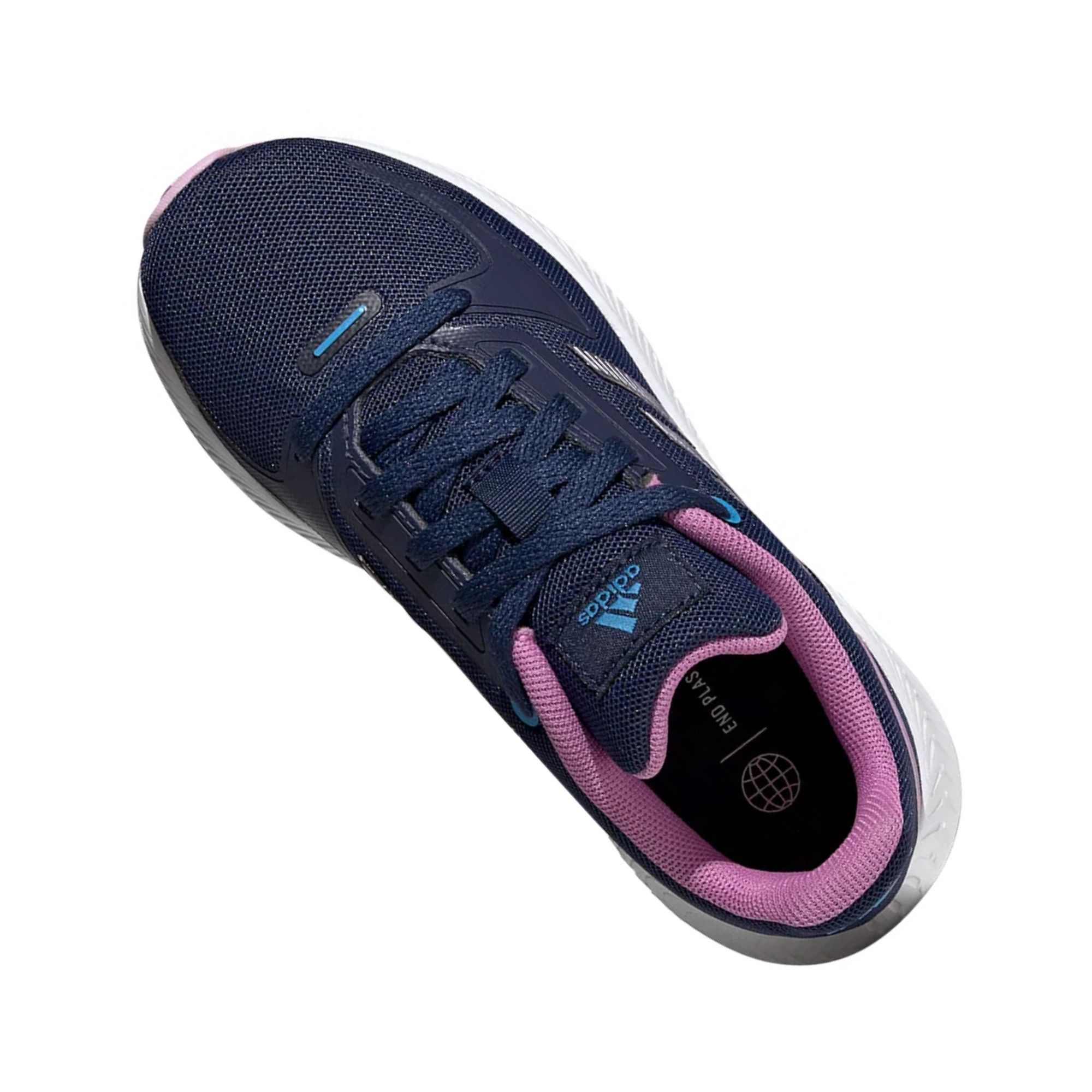 Tenis Adidas Runfalcon 2.0 K Azul Marino con Morado Dama Originales HR1413