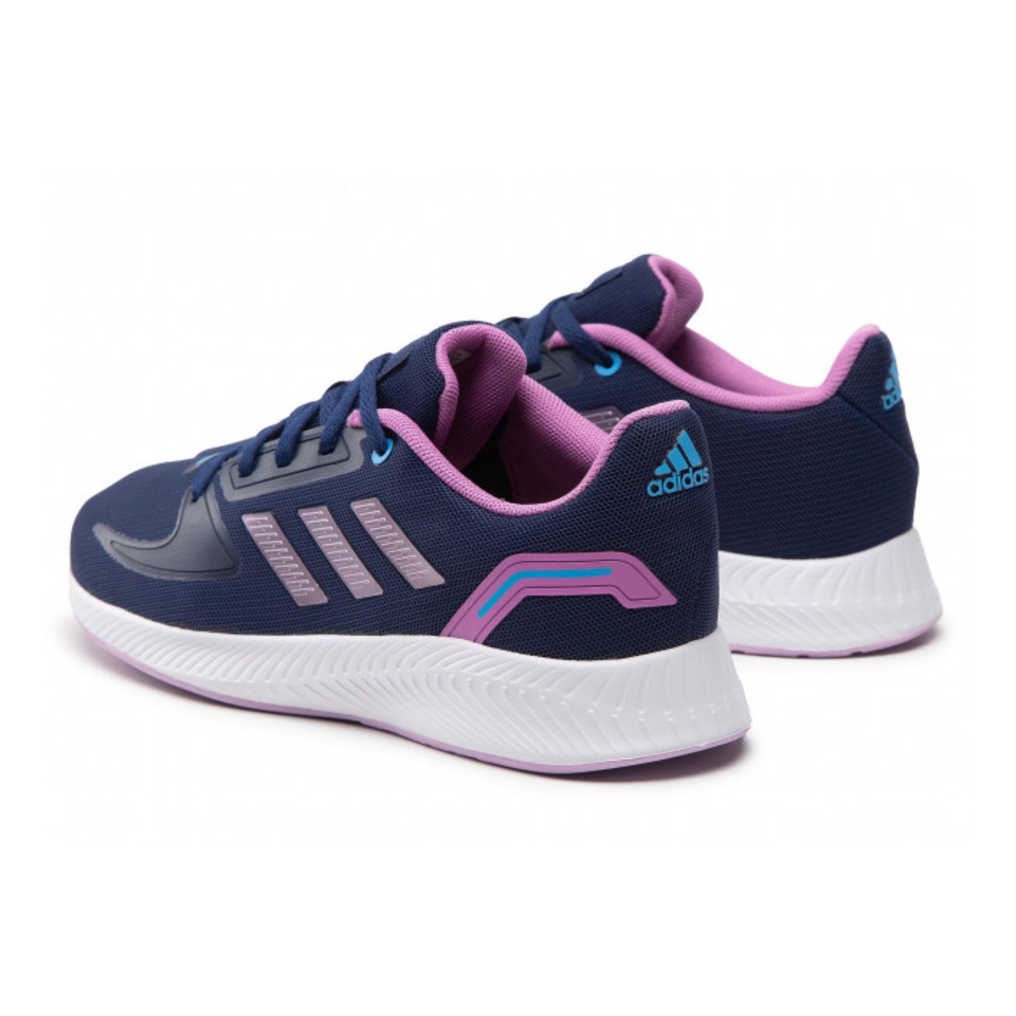 Tenis Adidas Runfalcon 2.0 K Azul Marino con Morado Dama Originales HR1413
