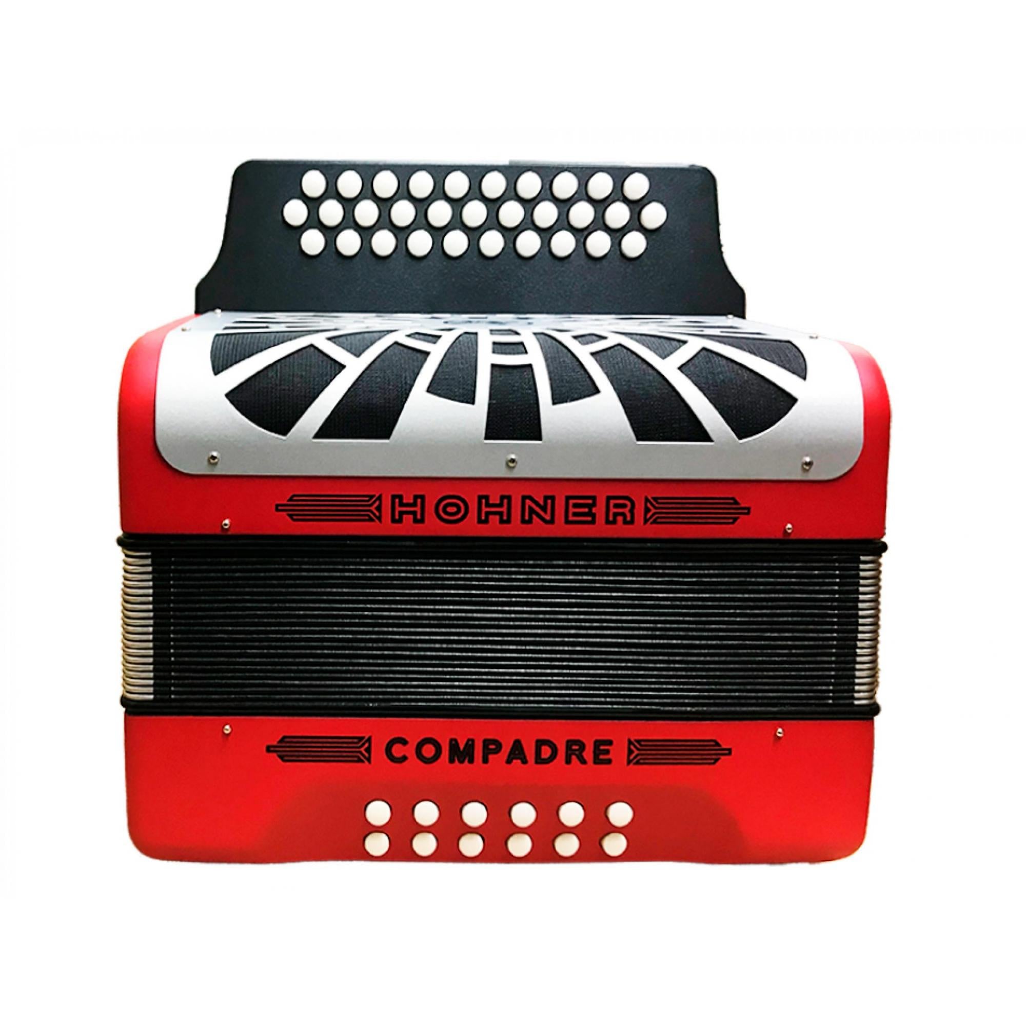 Acordeon Hohner Diatonico en Fa Compadre Naranja con Funda