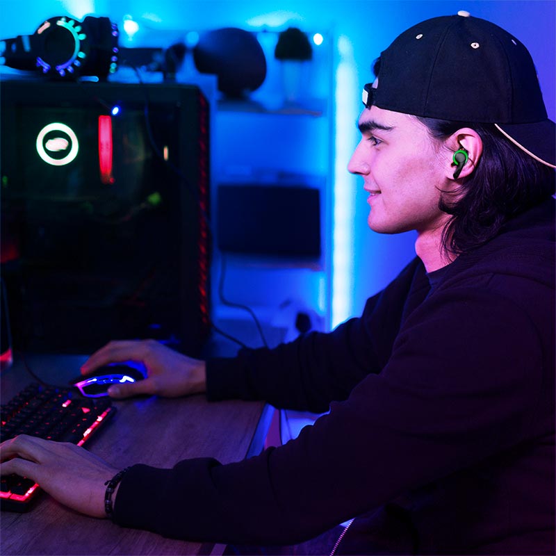 Audífonos Gamer Bluetooth Redlemon Real Wireless con Base de Carga