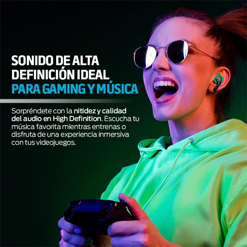 Audífonos Gamer Bluetooth Redlemon Real Wireless con Base de Carga