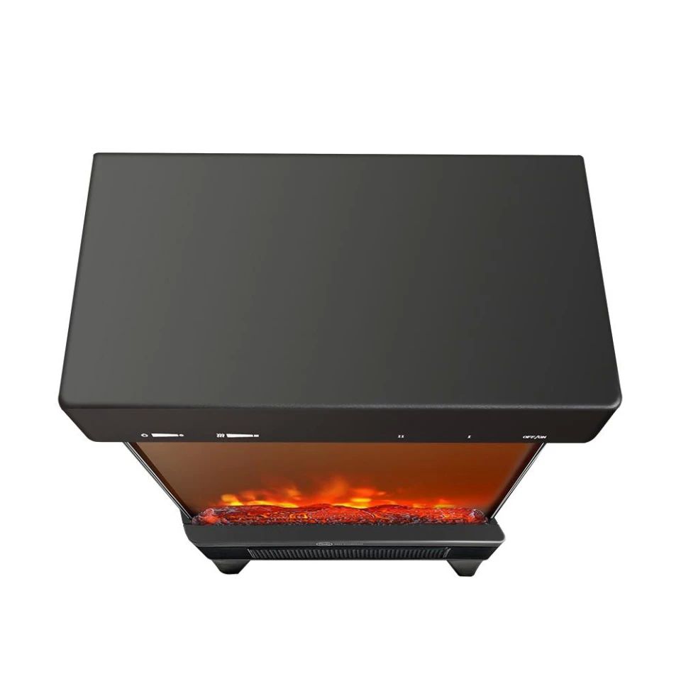 Chimenea eléctrica calefactor fogata portátil atvio efecto de llama de tronco realista negro