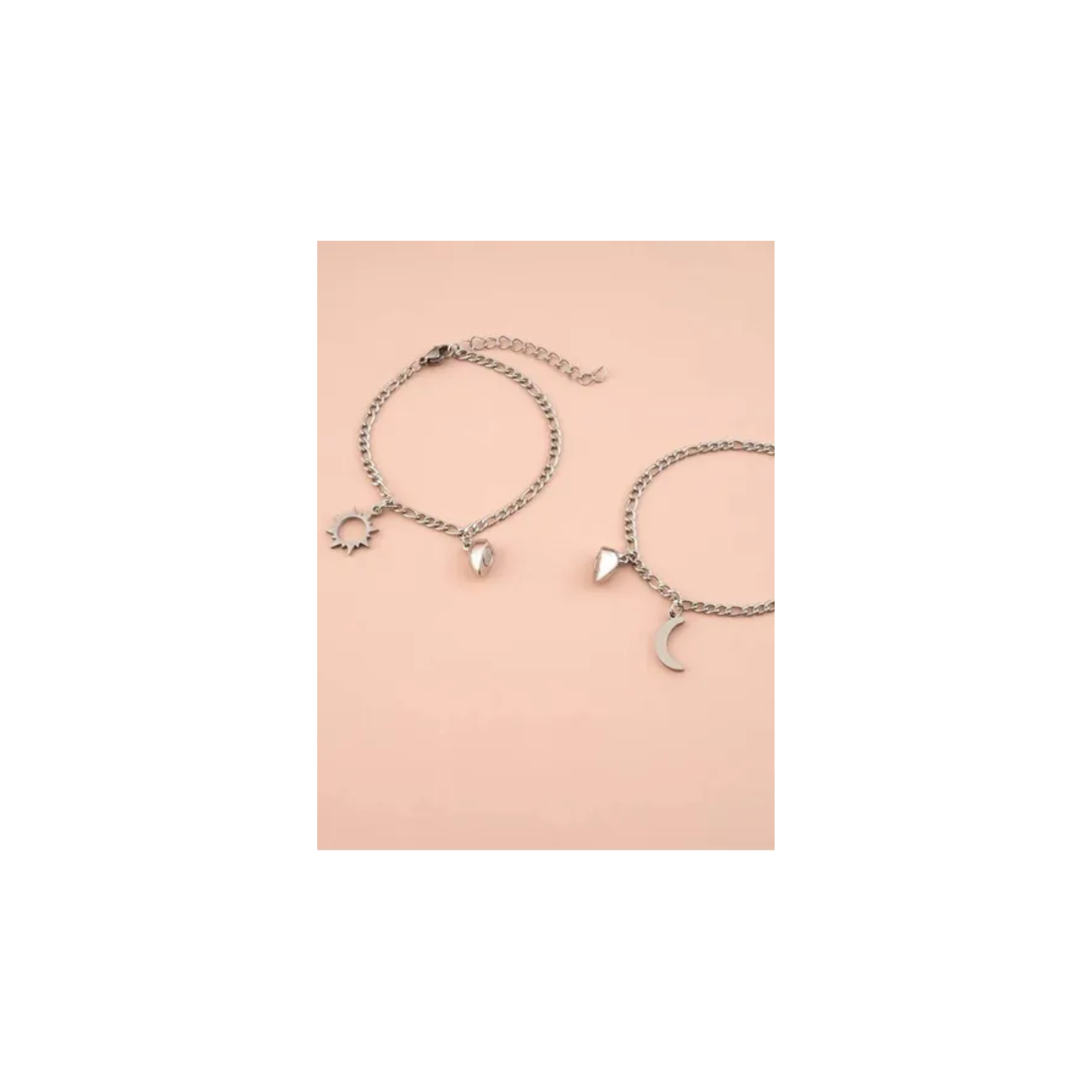 Pulsera Para Pareja Con Imán Con Luna Y Sol