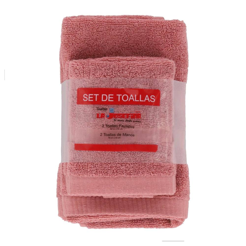 Toallas de Mano y Facial La Josefina Rojo Spice 4 Piezas