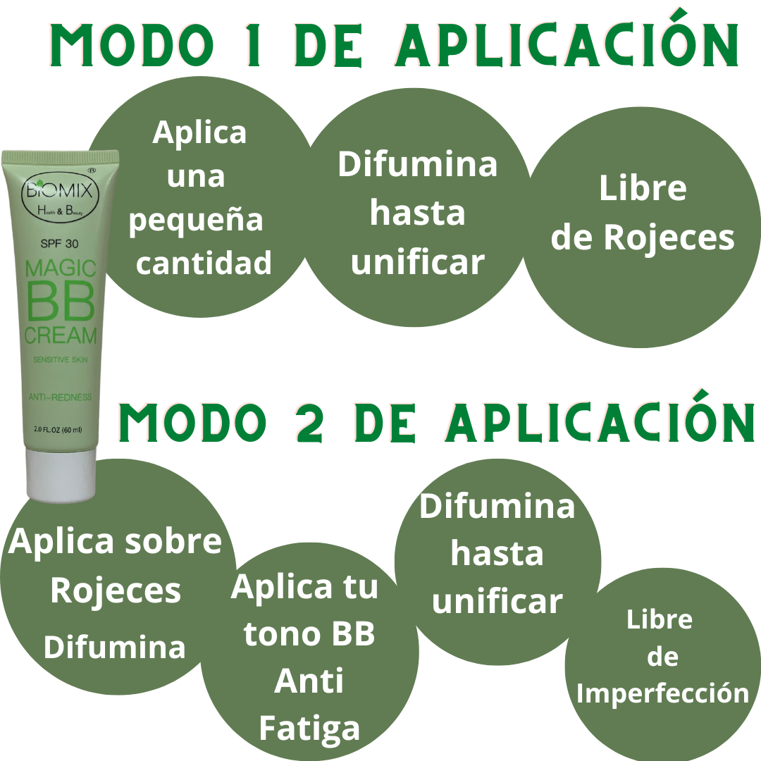 BB CC Cream Verde Anti Rojeces Curativa Progresiva Multibeneficios Piel Sensible Spf30 60ml