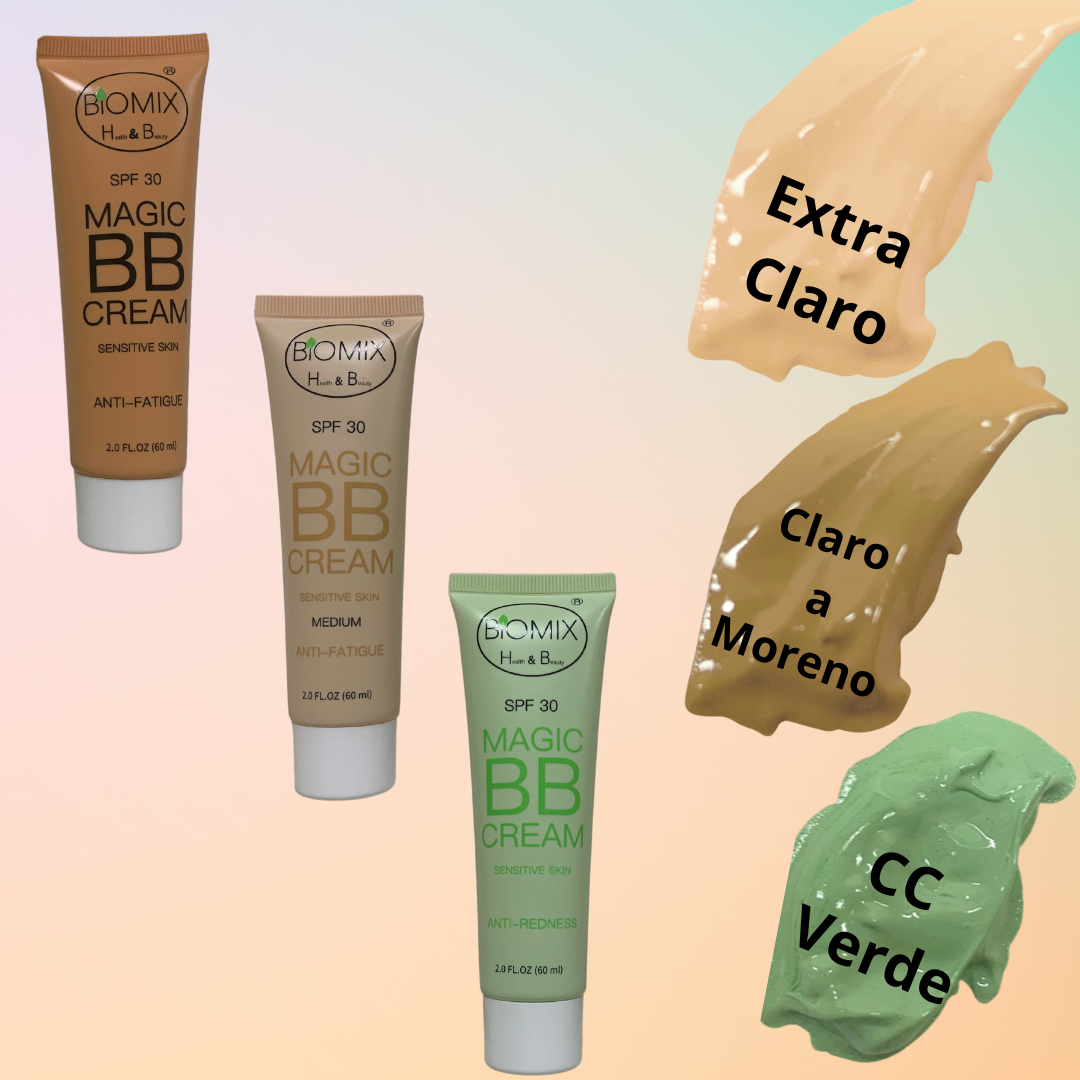 BB CC Cream Verde Anti Rojeces Curativa Progresiva Multibeneficios Piel Sensible Spf30 60ml