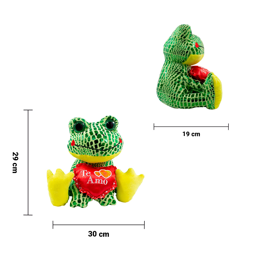 Ranas De Peluche San Valentín Con Corazón Ranita Amor 3 Pzas