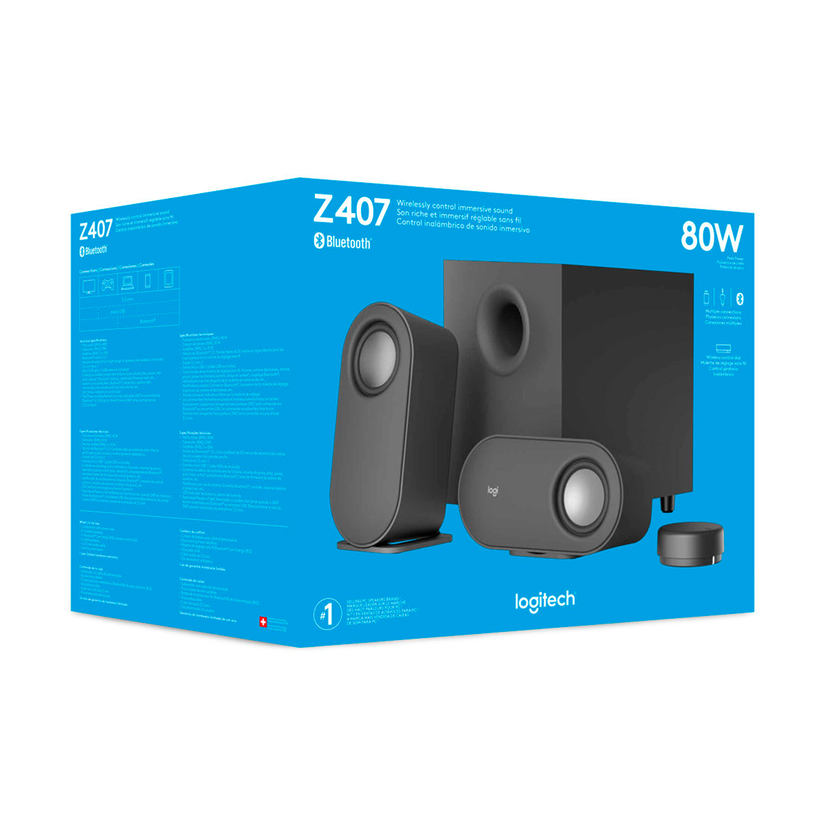 Bocinas para Computadora Logitech Z407 Inalámbrico Bluetooth